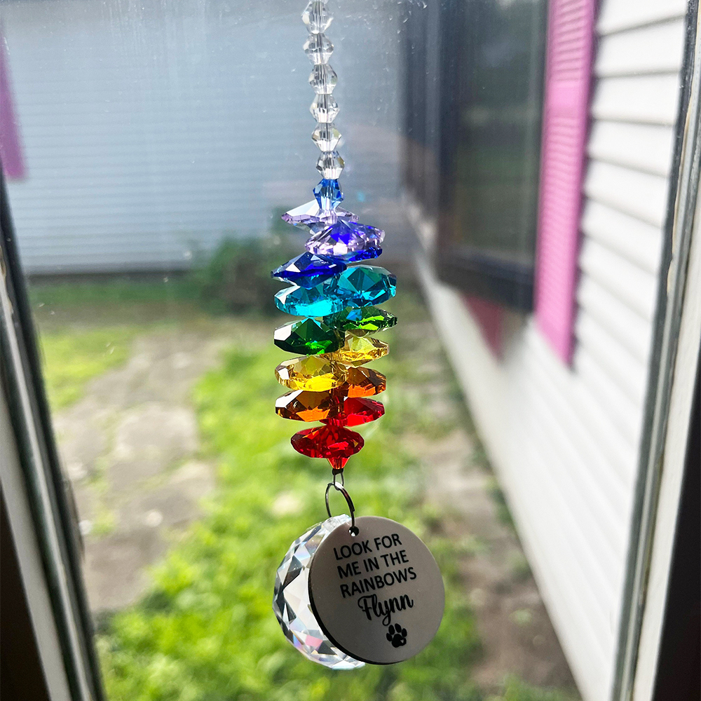 Personalized Pet Memorial Suncatcher Hanging Crystal | BKPet176
