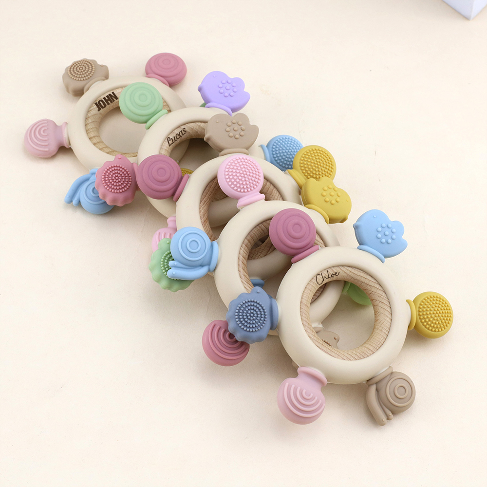 Personalised Baby Food Silicone Sensory Teething Ring | CWToy136