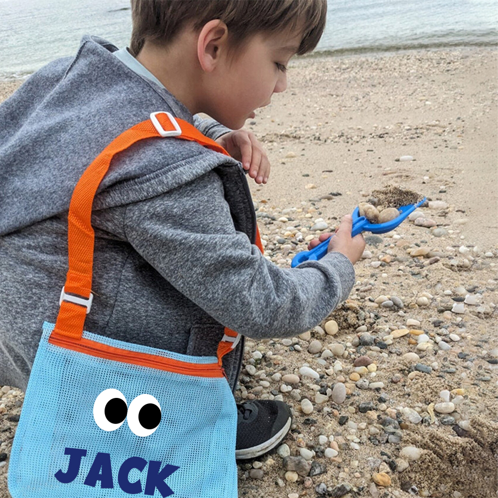 Personalized Seashell Zipper Mesh Beach Bag | CWBeach0101