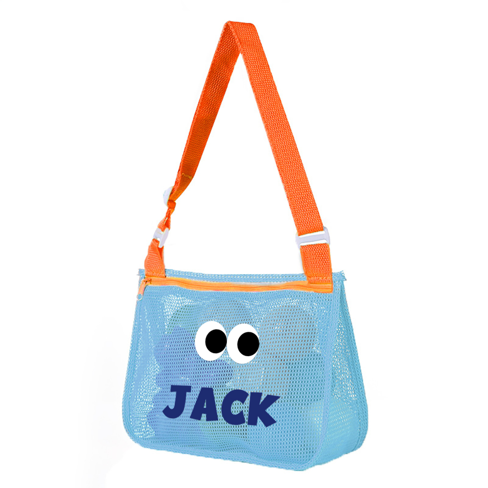 Personalized Seashell Zipper Mesh Beach Bag | CWBeach0101