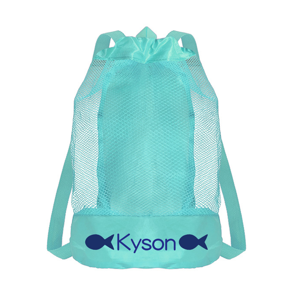Personalized Mesh Adjustable Drawstring Beach Backpack | CWBeach198