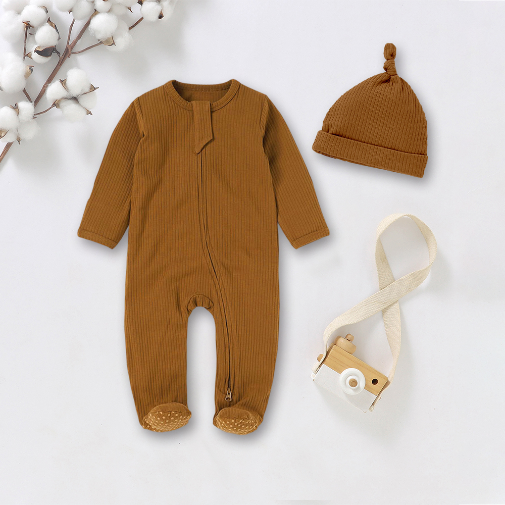 Personalized Embroidery Baby Organic Cotton Ribbed Outfit | CWBaby277