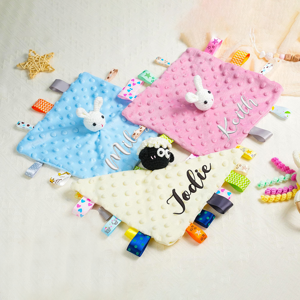 Personalized Baby Monogram Animal Comforter Sleep Toy | CWToy144