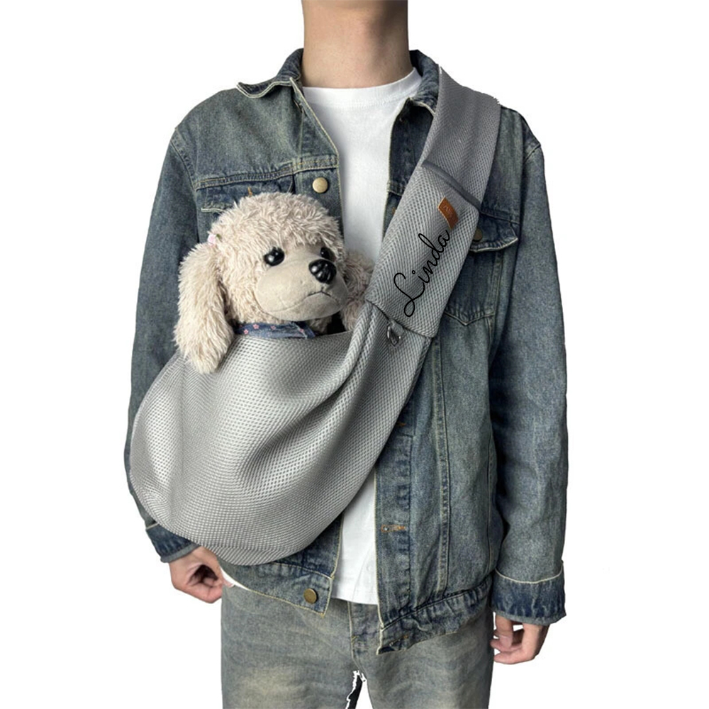 Personalized Breathable Crossbody Mesh Dog Sling Carrier | BKPet188
