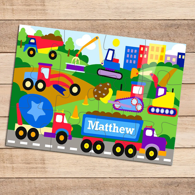 Personalized Truck Pattern Wooden Jigsaw Puzzle | Wood34