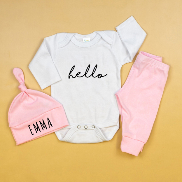 Personalized Baby Coming Home Outfit Set | CWBaby131