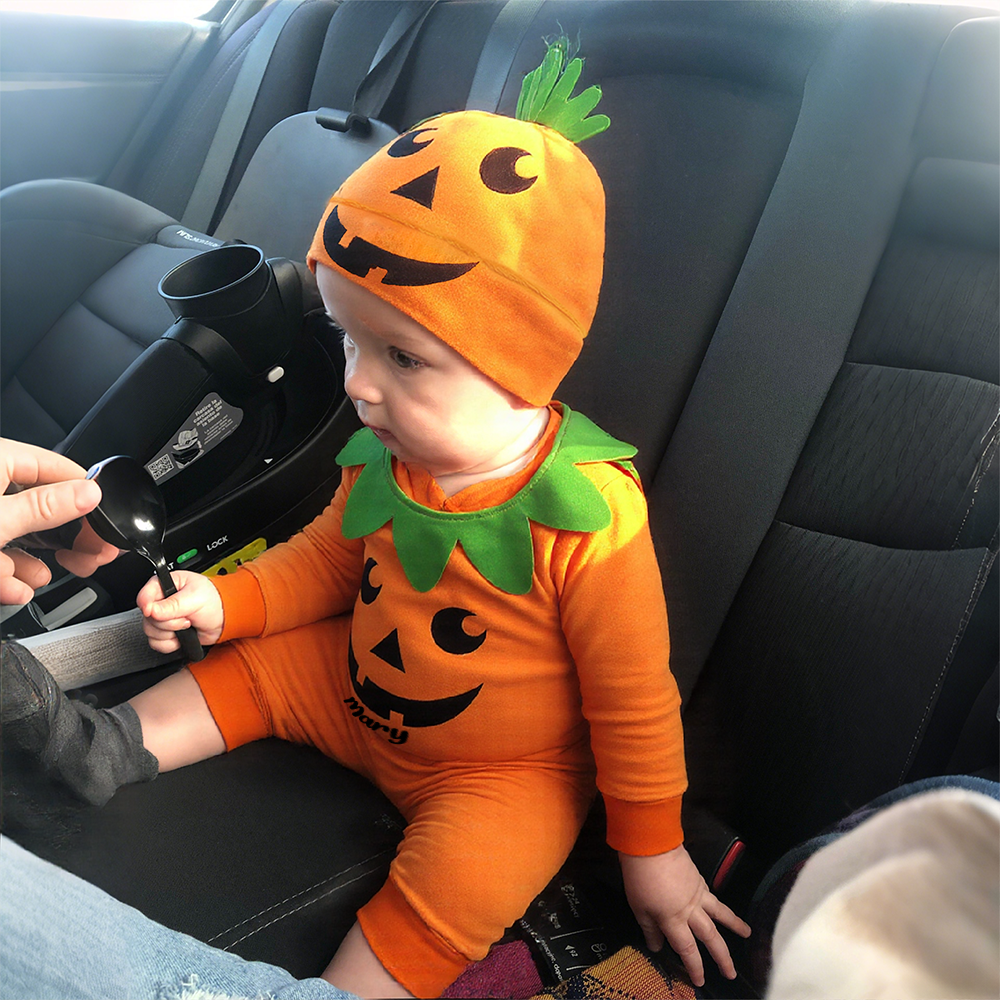 Personalized Baby Pumpkin Halloween Jumpsuit | CWHalloween42