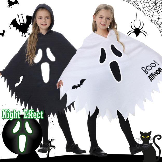 Personalized Kid Glow in the Dark Halloween Cosplay Ghost Cloak | CWHalloween54