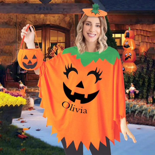 Personalized Halloween Night Glowing Pumpkin Costume | CWHalloween47