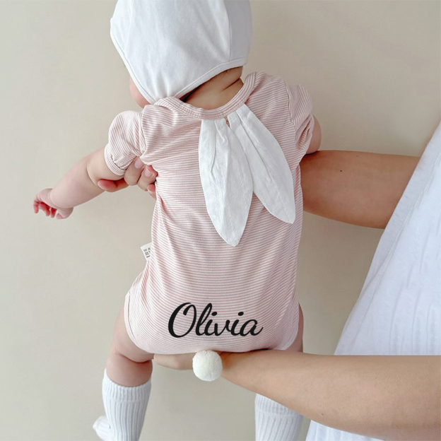 Personalized Lovely Baby Bunny Ear Romper | CWBaby286
