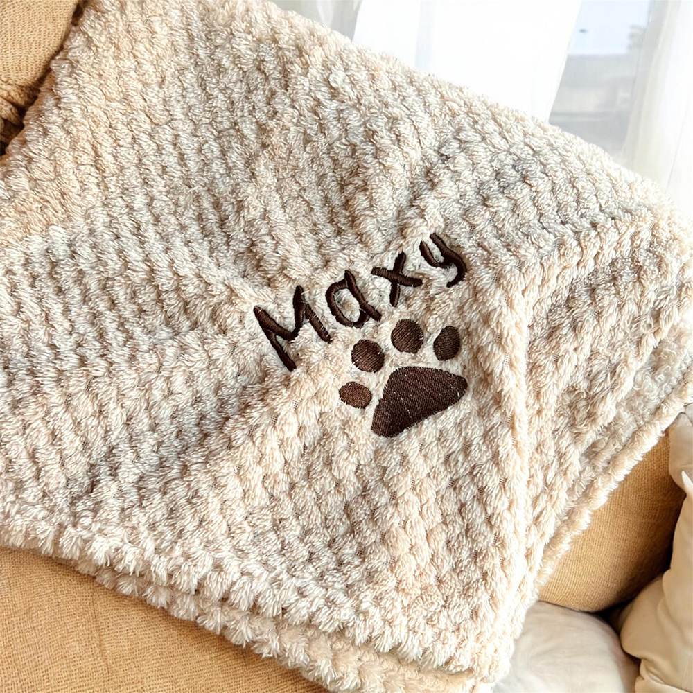 Personalized Embroidered Pet Soft Waffle Blanket | BKPet197