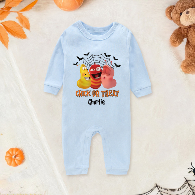 Personalized Larva's Halloween Funny Baby Romper | Larva08