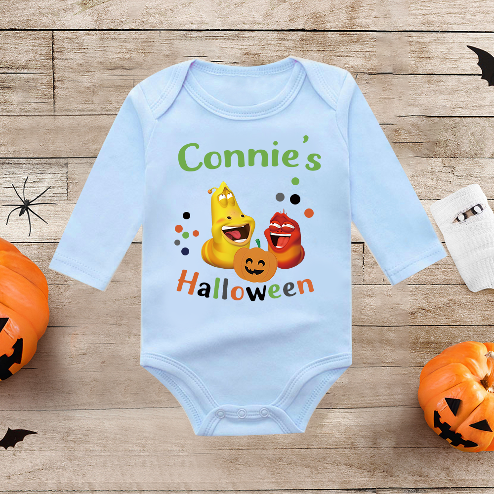 Personalized Larva's Halloween Funny Baby Romper | Larva18