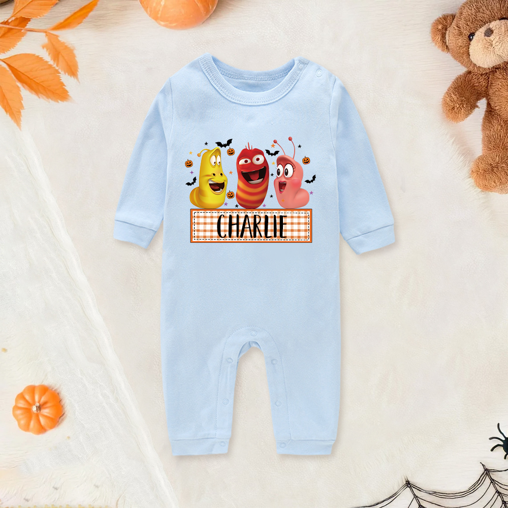 Personalized Larva's Halloween Funny Baby Romper | Larva11
