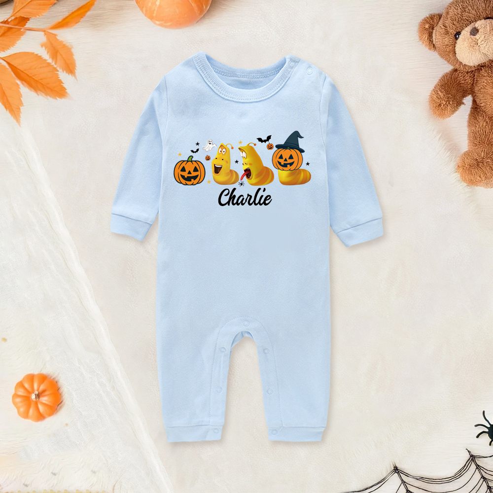 Personalized Larva's Halloween Funny Baby Romper | Larva14