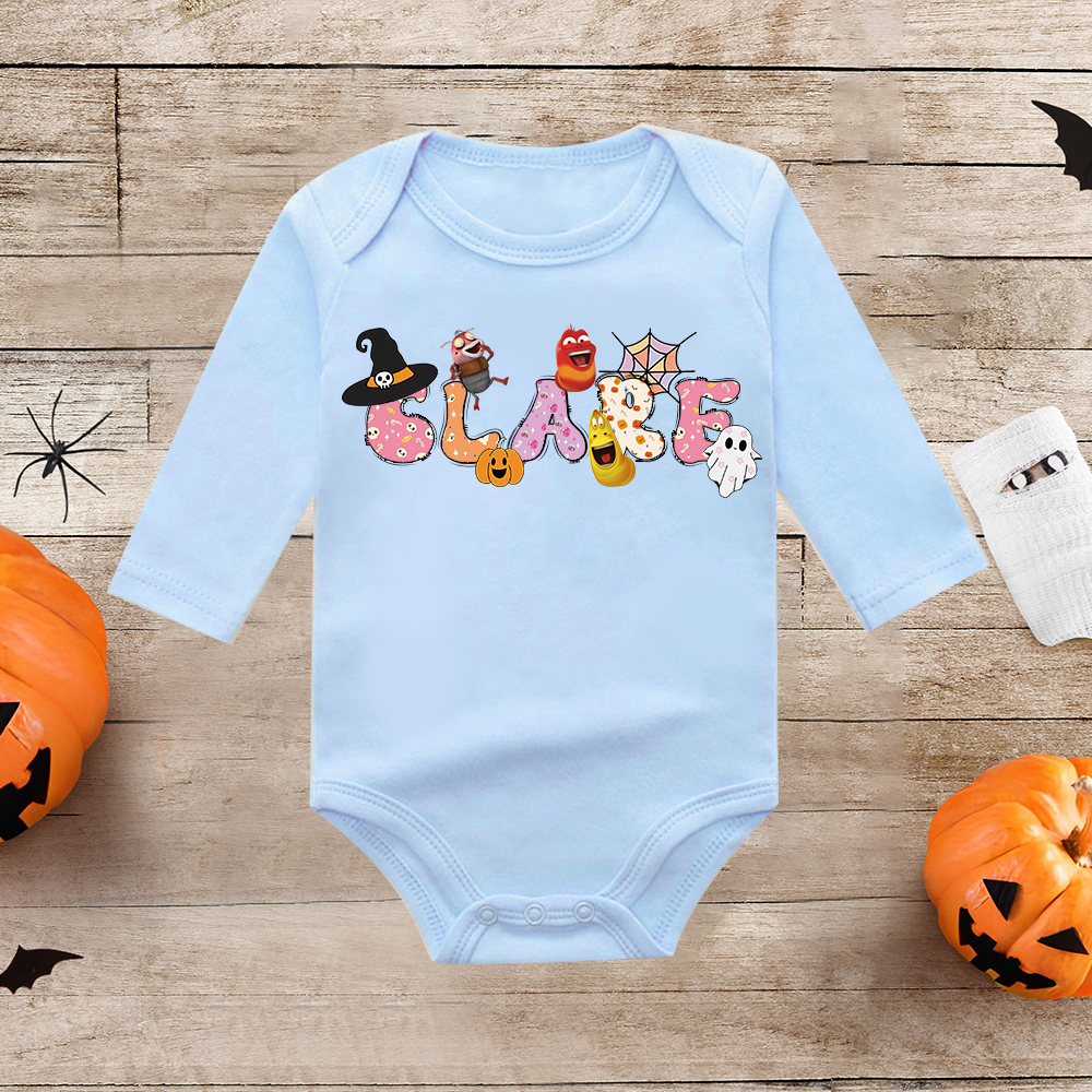Personalized Larva's Halloween Funny Baby Romper | Larva15