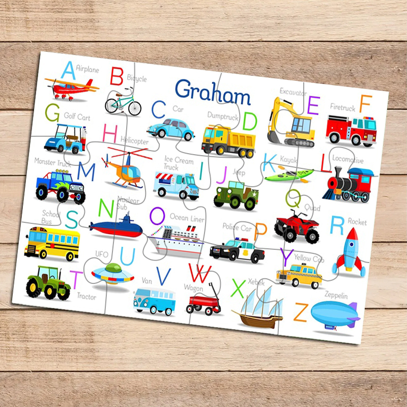 Personalized Alphabet Pattern Wooden Jigsaw Puzzle | Wood33