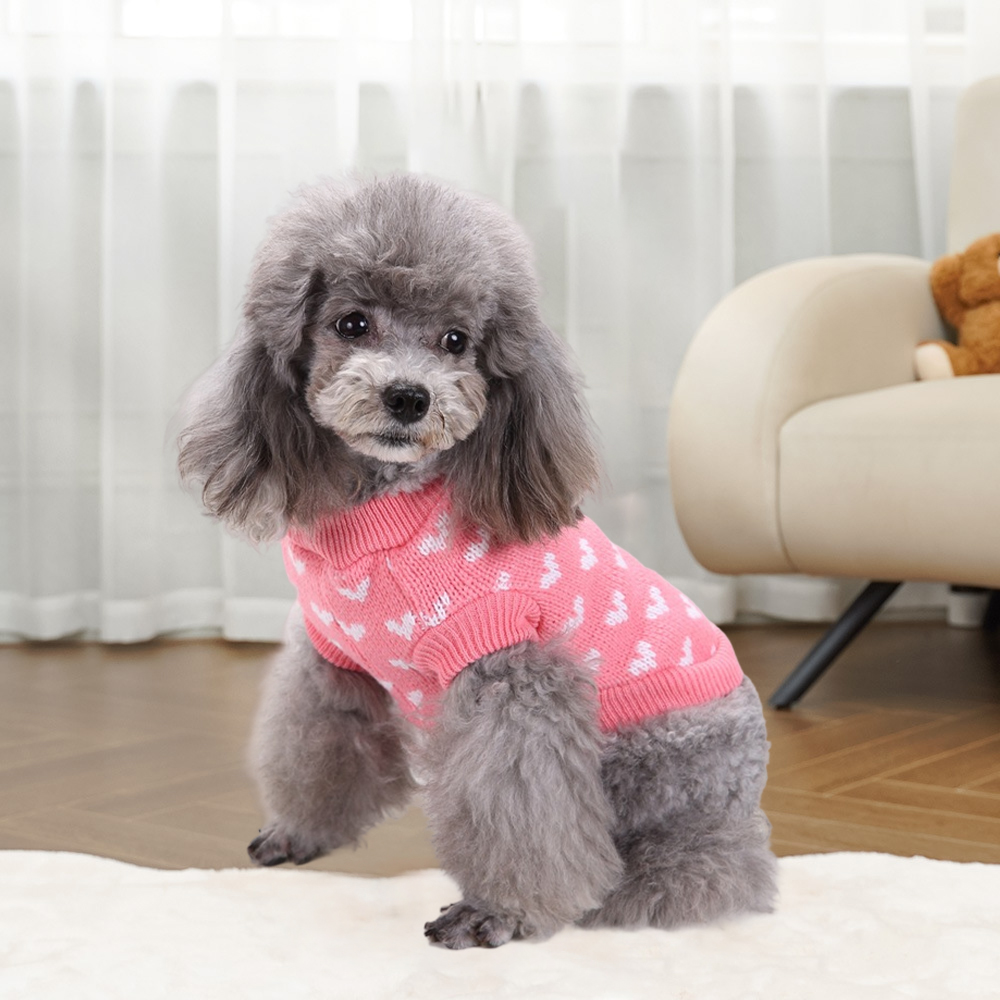 Personalized Leather Patch Pets Love Heart Sweater | BKPet201