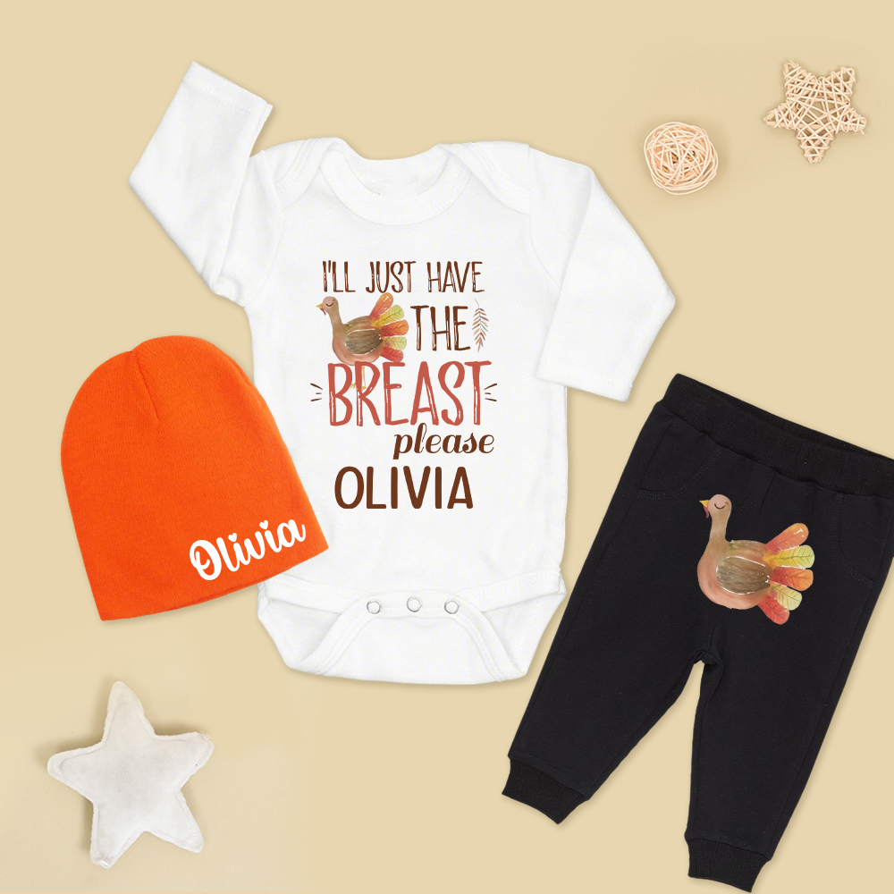 Personalized Baby First Thanksgiving Outfit Set | CWThanks02