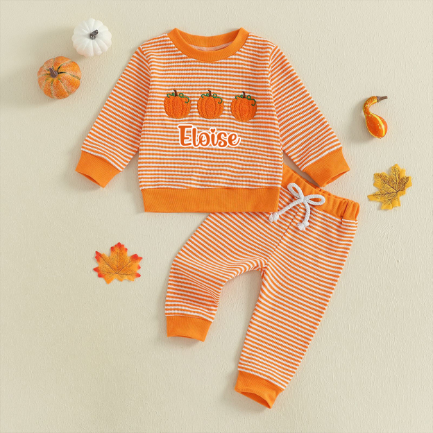 Personalized Kids Halloween Pumpkin Outfit | CWHalloween69