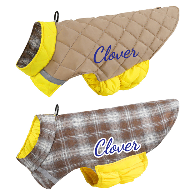 Personalized Pets Reversible Warm Chalet Jacket | BKPet208