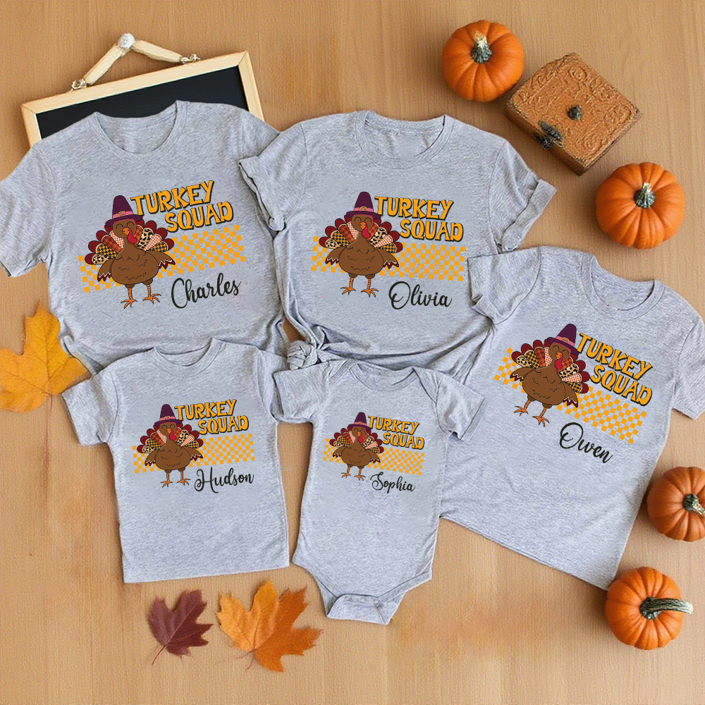 Personalized Turkey Squad Family Matching Shirt | CWThanks09