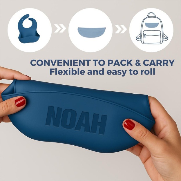 Personalized Baby Reusable Food Grade Silicone Bib | CWBaby299