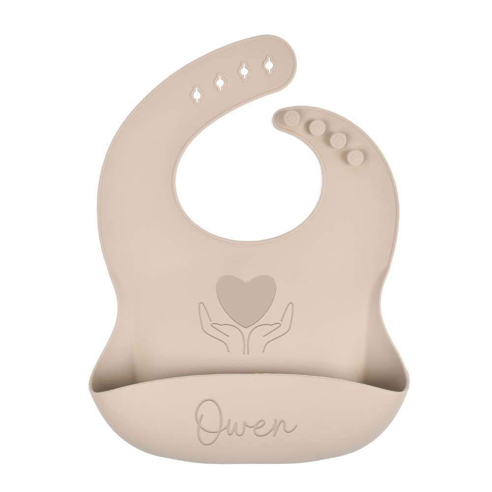 Personalized Baby Reusable Food Grade Silicone Bib | CWBaby299