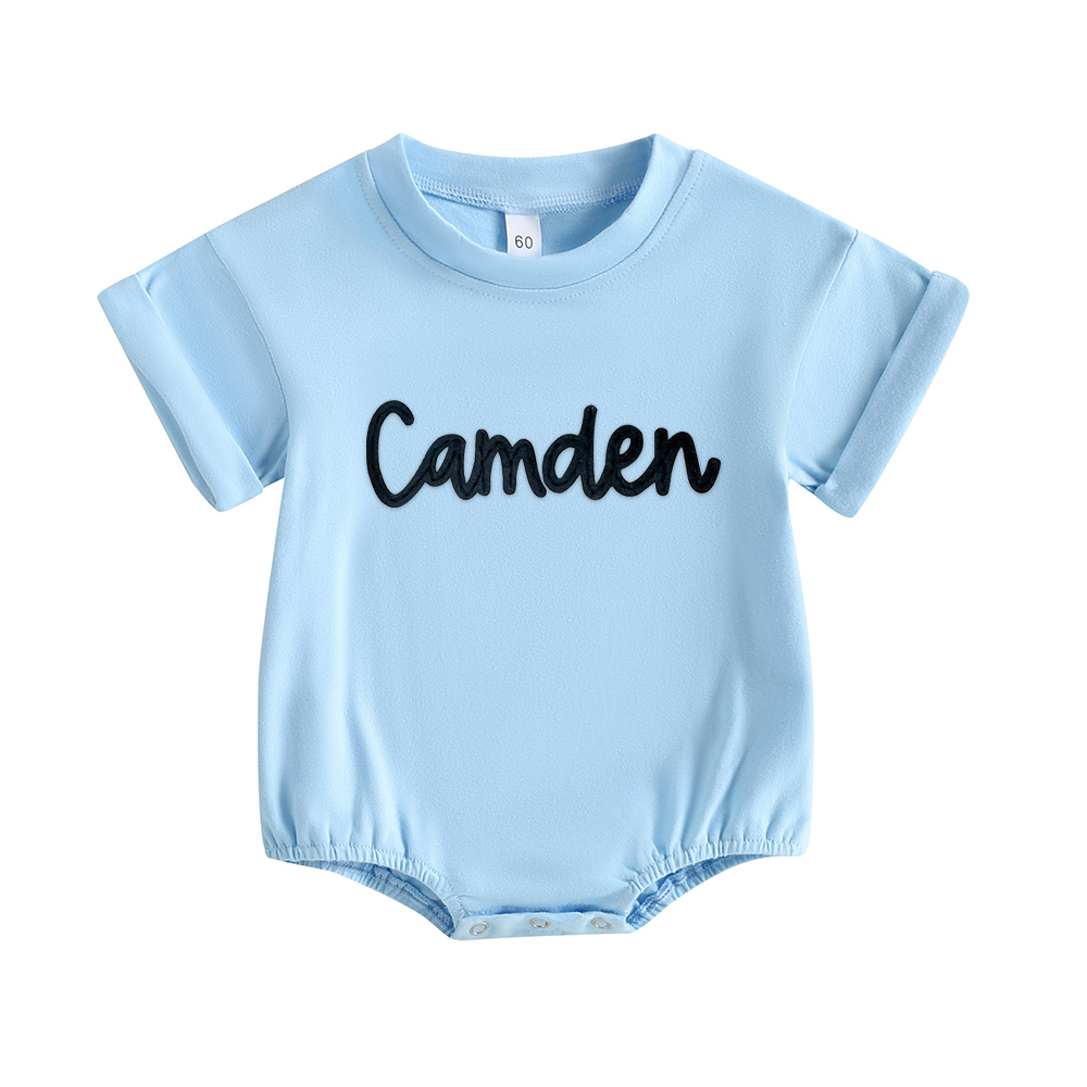 Personalized Baby Hand Embroidered Felt Romper | CWBaby301