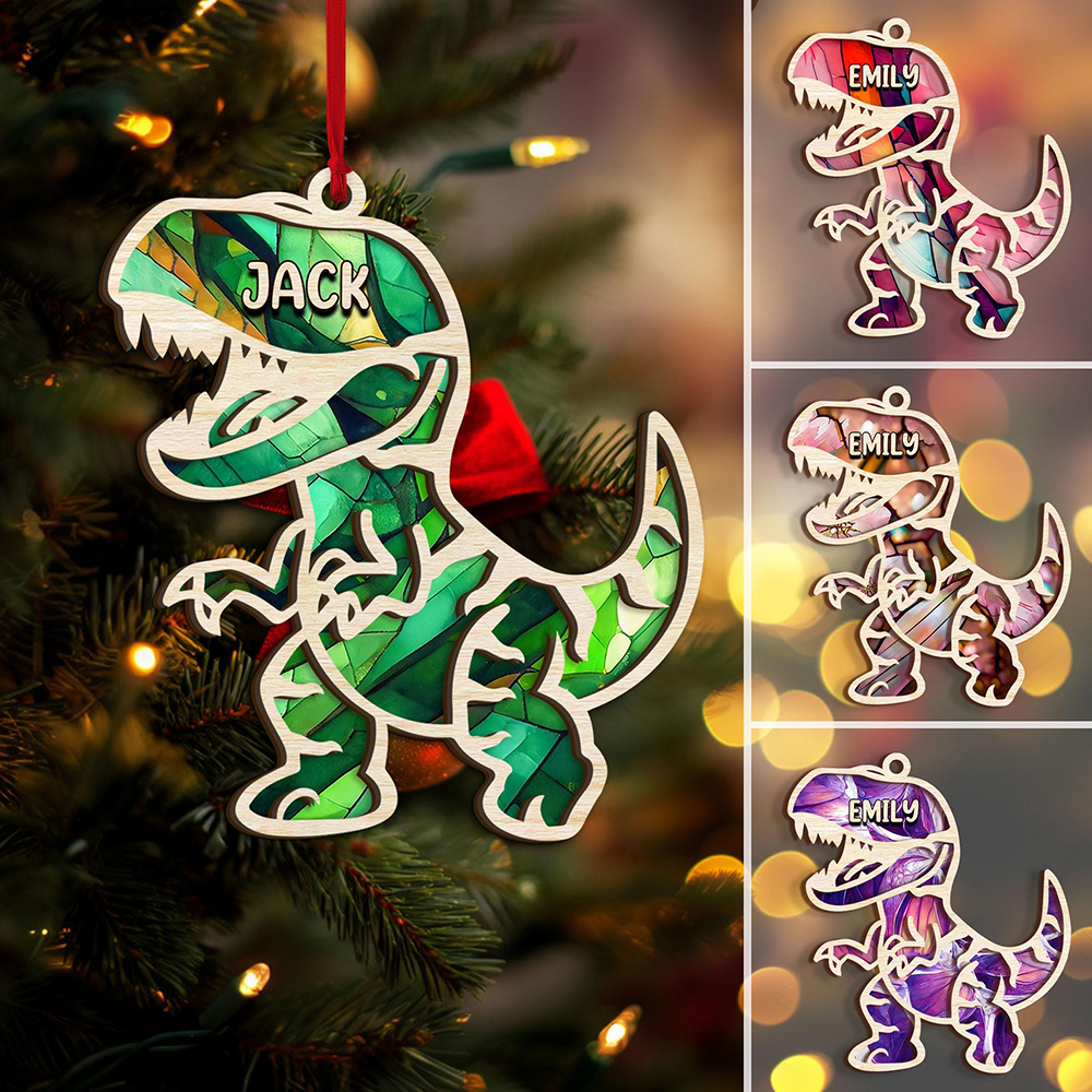 Personalized Dinosaur Christmas Tree Ornaments | MCGift148