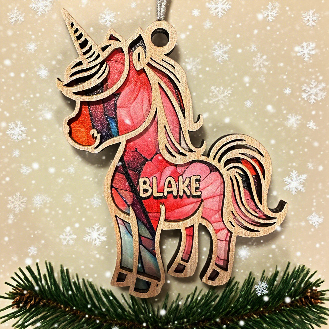 Personalized Unicorn Christmas Tree Ornaments | MCGift149