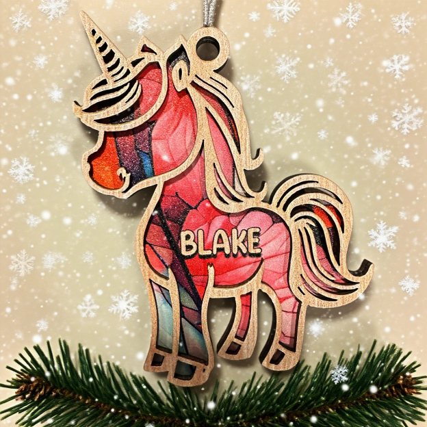 Personalized Unicorn Christmas Tree Ornaments | MCGift149