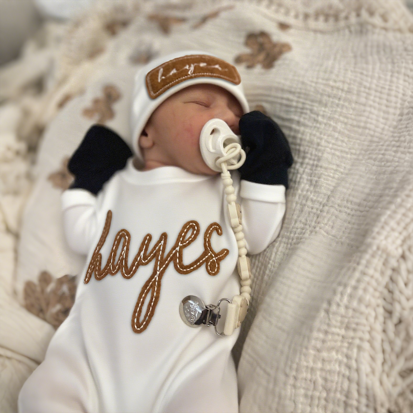 Personalized Baby Coming Home Outfit and Hat Set | CWBaby302