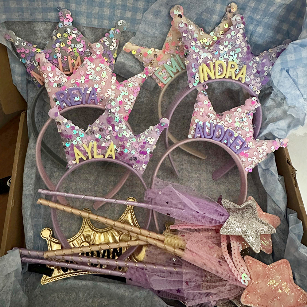Personalized Girls Party Tiara Headband and Fairy Wand Set | CWToy151