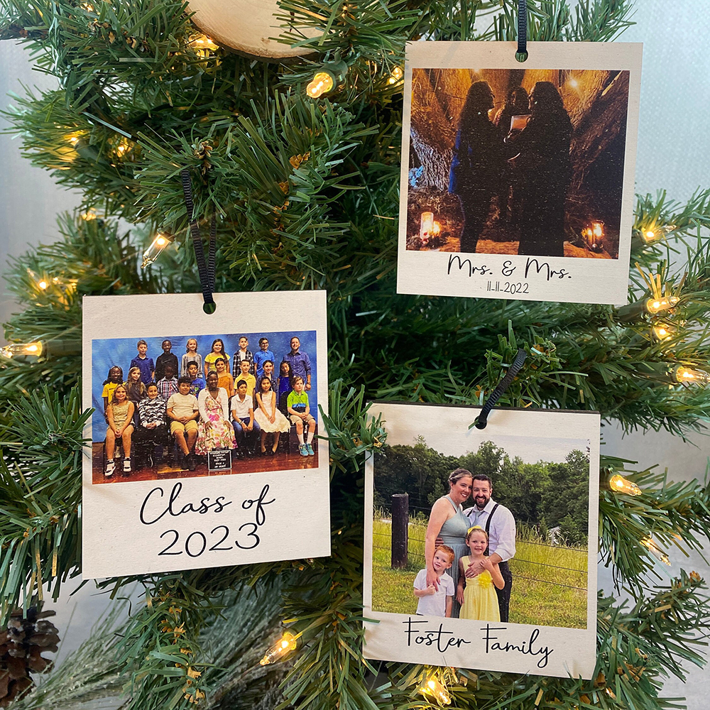 Personalized Wooden Christmas Family Photo Ornaments | MCGift164
