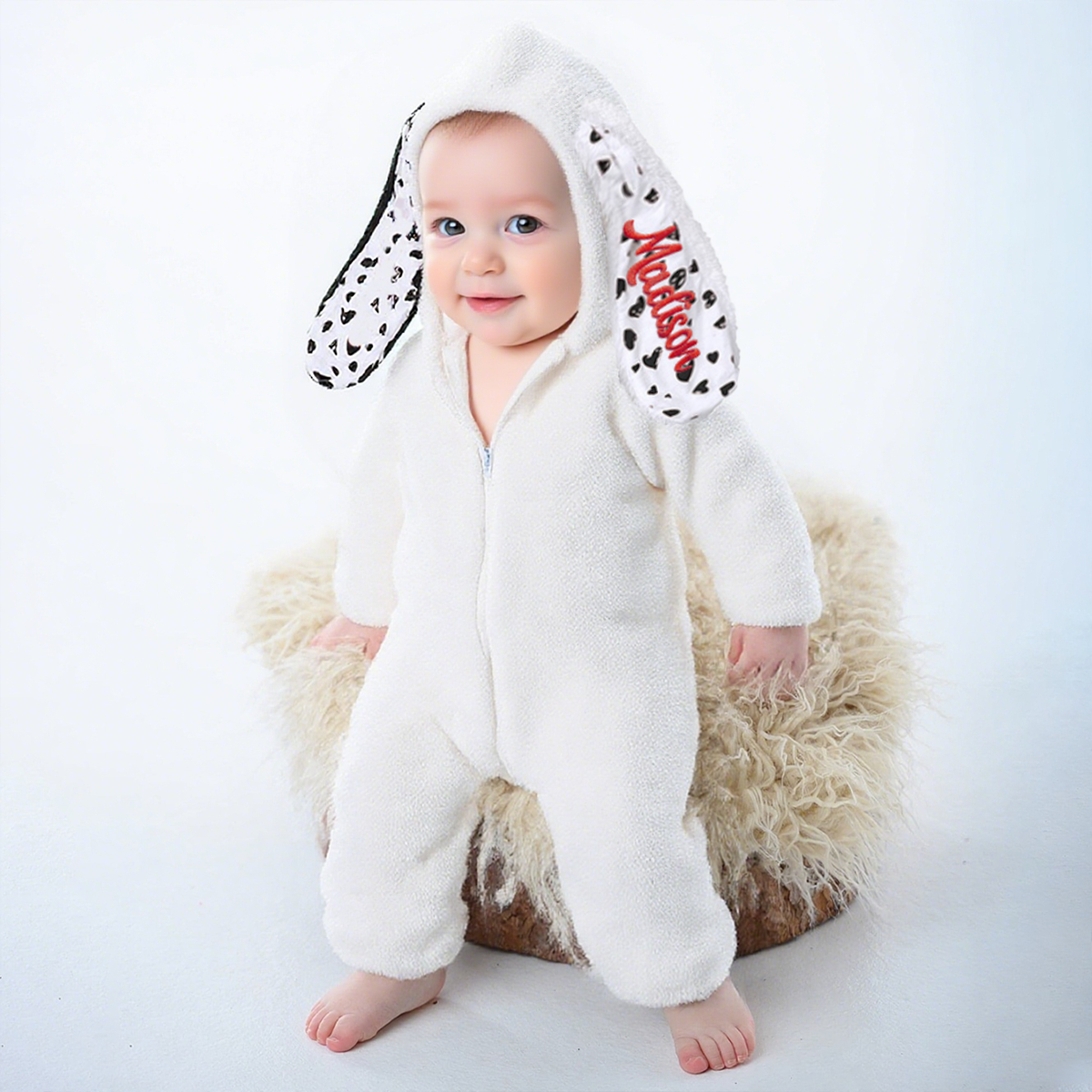 Personalized Lovely Baby Plush Bunny Romper | CWBaby317
