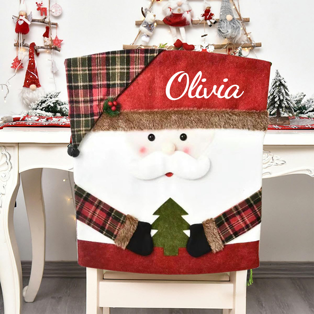 Personalized Handmade Christmas Santa Decor Chair Cover | MCGift173