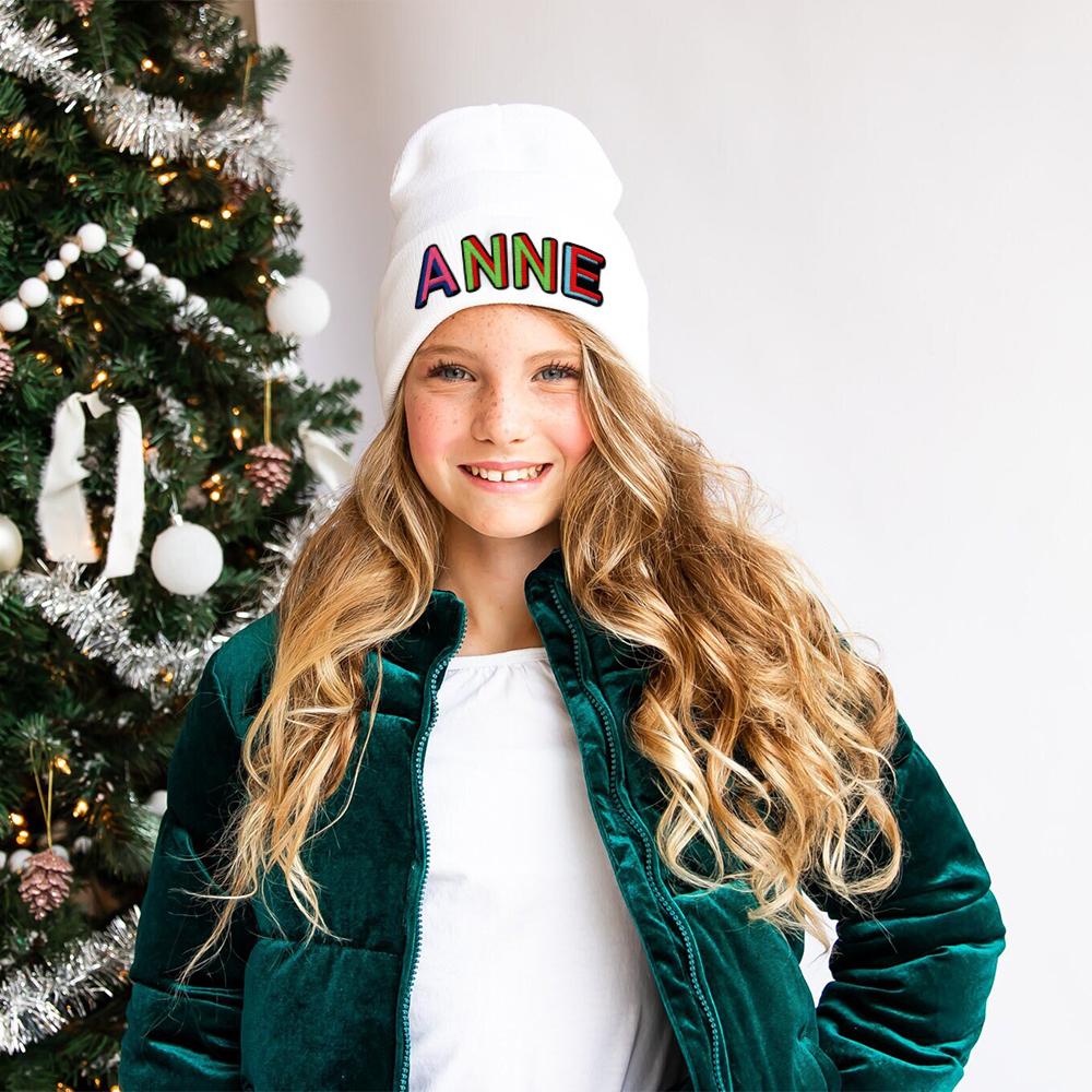 Personalized Colourful Funky Letter Patch Beanies For Kid & Adult | HSKid66