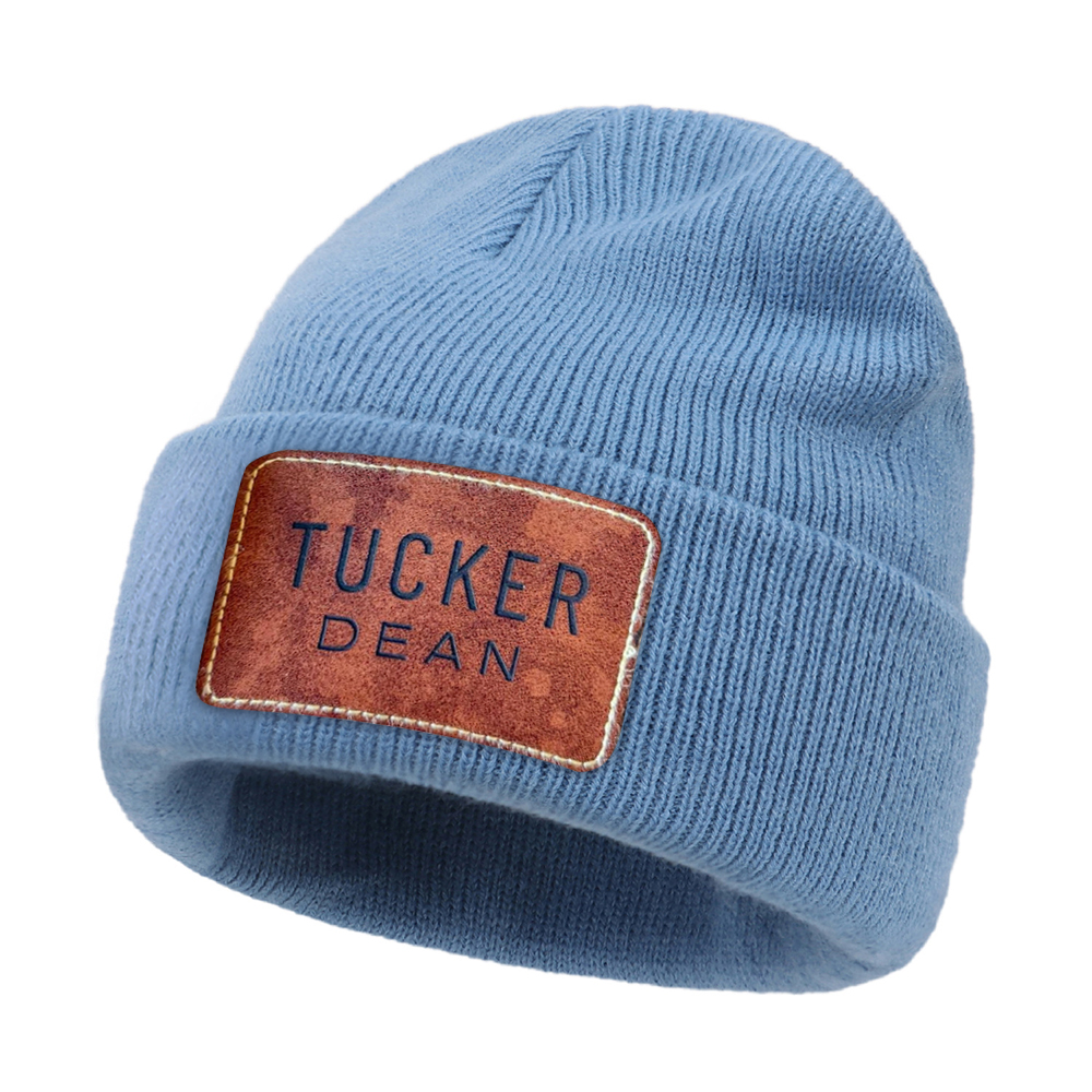 Personalized Classic Leather Patch Beanies For Kid & Adult | HSKid65