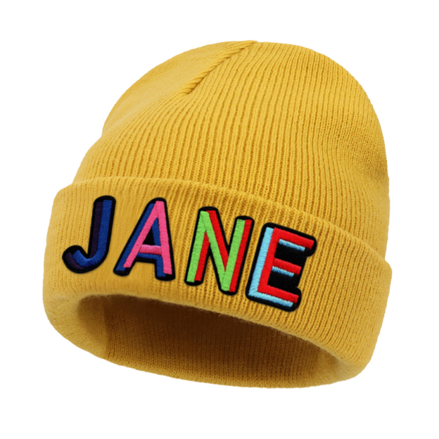 Personalized Colourful Funky Letter Patch Beanies For Kid & Adult | HSKid66