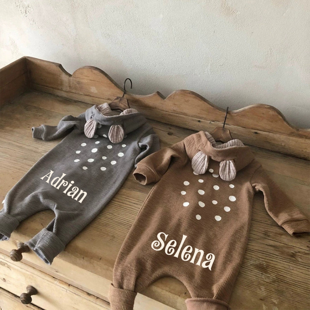 Personalized Baby Cute Bambi Hooded Jumpsuit | CWBaby319