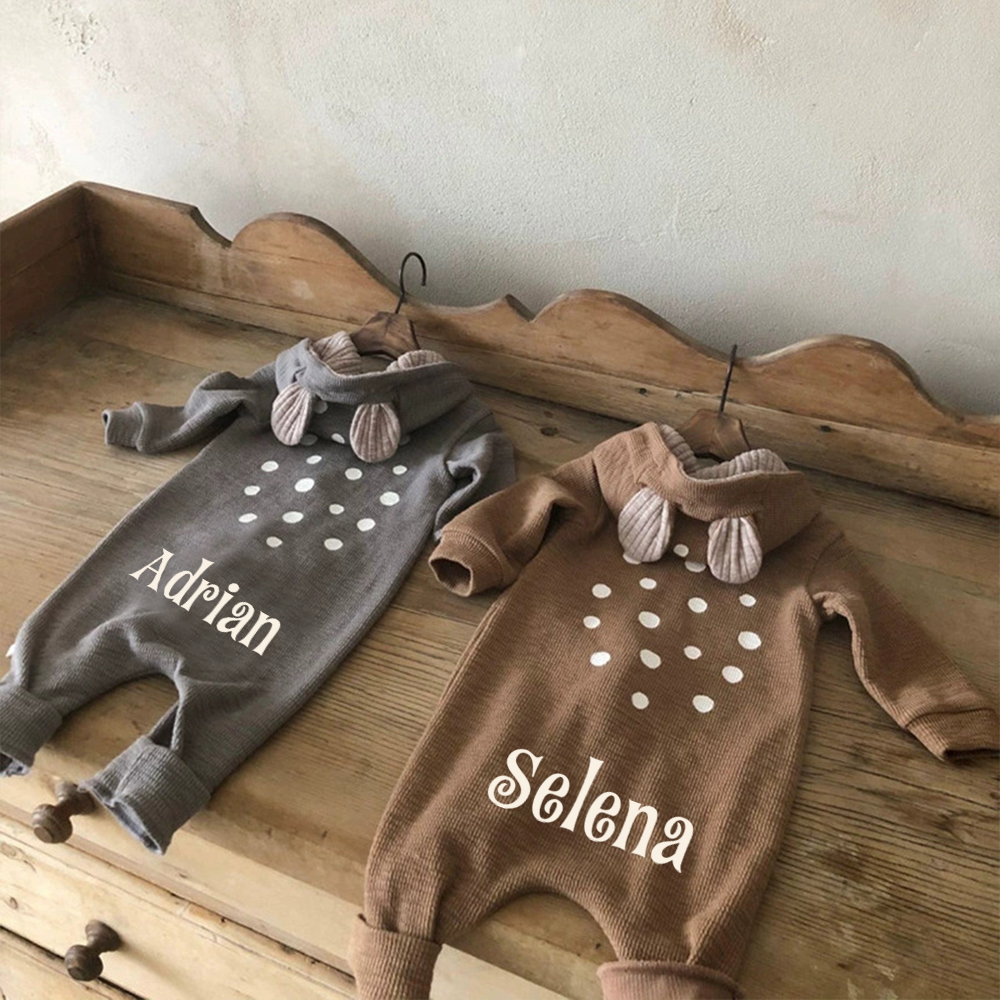 Personalized Baby Cute Bambi Hooded Jumpsuit | CWBaby319