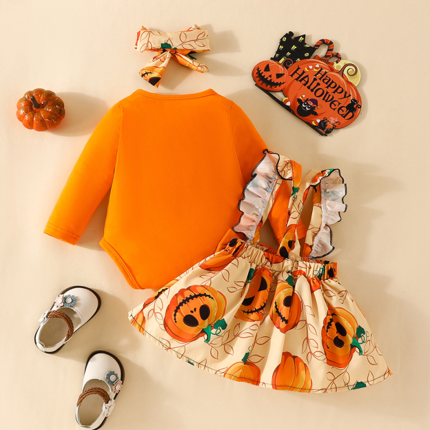 Personalized Baby Girl Halloween Pumpkin Dress | CWHalloween75