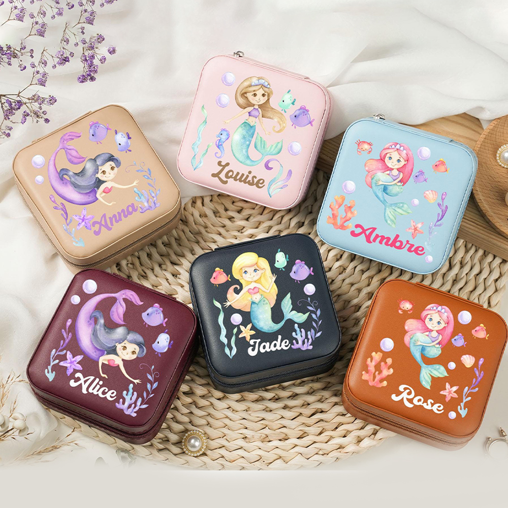 Personalized Cute Mermaid Jewelry Box for Little Girl | CWToy156
