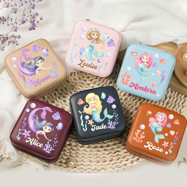 Personalized Cute Mermaid Jewelry Box for Little Girl | CWToy156
