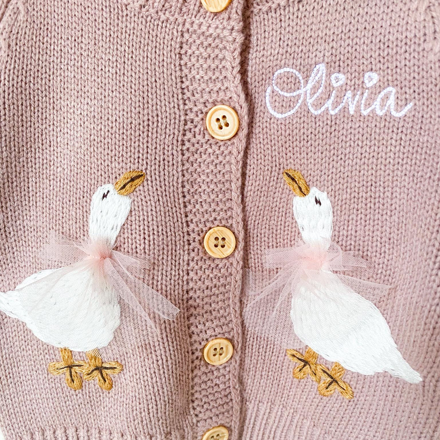 Personalized Baby Embroidered Cute Goose Cardigan | CWBaby325