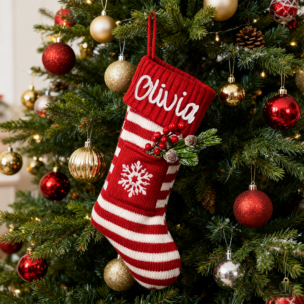 Personalized Hand Embroidered Christmas Decor Stocking | MCGift183
