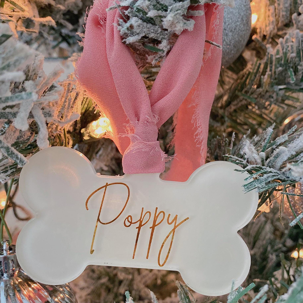 Personalized Pet Acrylic Christmas Bone Ornaments | MCGift184