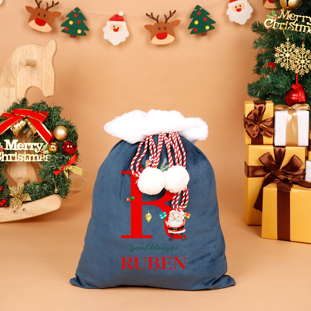 Personalized Christmas Velvet Santa Sack for Gifts | MCGift186