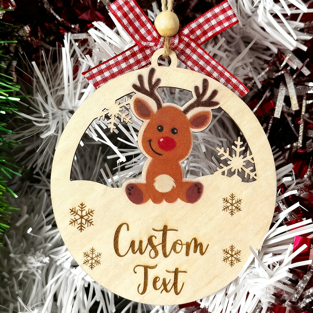 Personalized Wooden Christmas Reindeer Ornaments | MCGift188